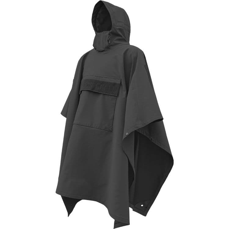 Hazard 4 Poncho Villa™ Softshell Military Poncho: Waterproof Tactical Rain Gear, Packable Rain Poncho with Hood APR-PNV20-BLK